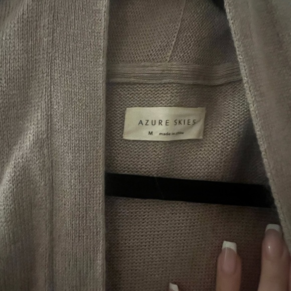 Cozy Tan Open Front Cardigan - Picture 2 of 3